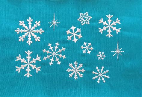 5 Snowflakes And 1 Bling Sparkle Machine Embroidery Designs Set Of