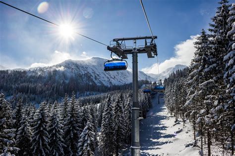 Free Images Snow Cable Car Sky Hill Station Tree Cloud Mountain