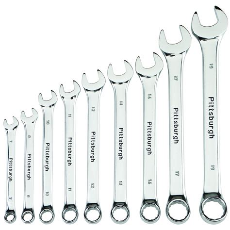 9 Piece Metric Highly Polished Combo Wrench Set