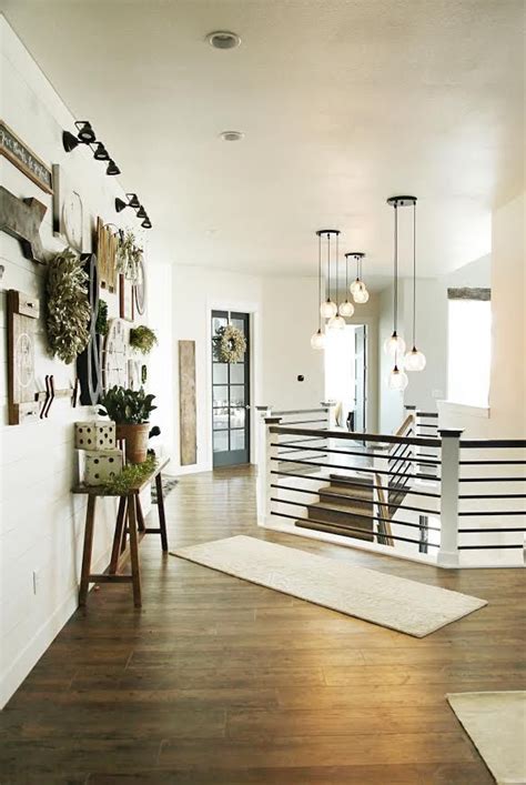 Nordic builders farmhouse stairway & railing. Modern Farmhouse Home Tour with Household No.6 | Home ...