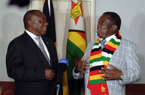 Former trade union boss cyril ramaphosa has been sworn in as president of south africa following an intense battle within the ruling african national congress (anc) which led to the ousting of jacob zuma who had held the presidency since 2009. The Pictures: South Africa President's Visit to Zimbabwe ...