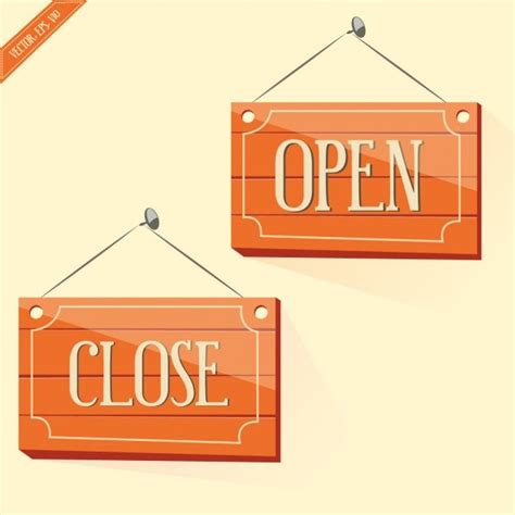 Open And Close Signals Vector Free Download