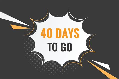 40 Days To Go Countdown Template 40 Day Countdown Left Days Banner