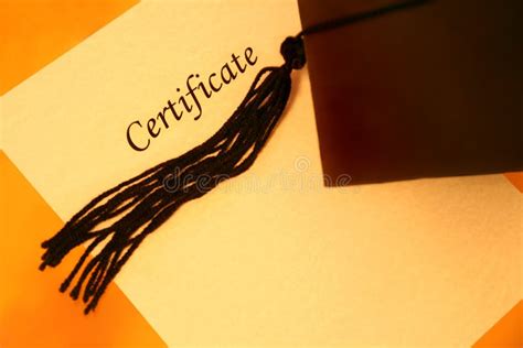 Certificate And Graduation Cap Stock Photo Image Of Academic Degree