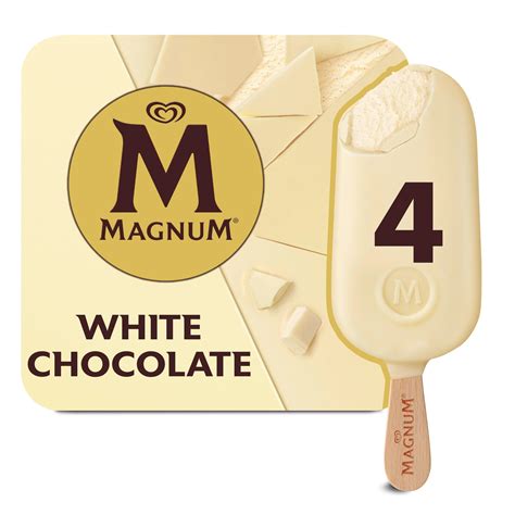 Magnum Ice Cream Sticks White Chocolate 4 X 100 Ml Ice Cream Cones