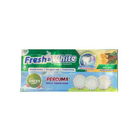 Fresh And White Toothpaste Kayu Sugi 225g X 2 Unit — Harimaufresh