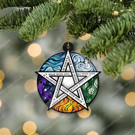 [The best selling] Elemental pentacle wiccan christmas gift ornament