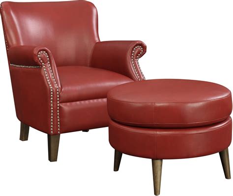 Oscar Red Accent Chair And Ottoman From Emerald Home Coleman Furniture