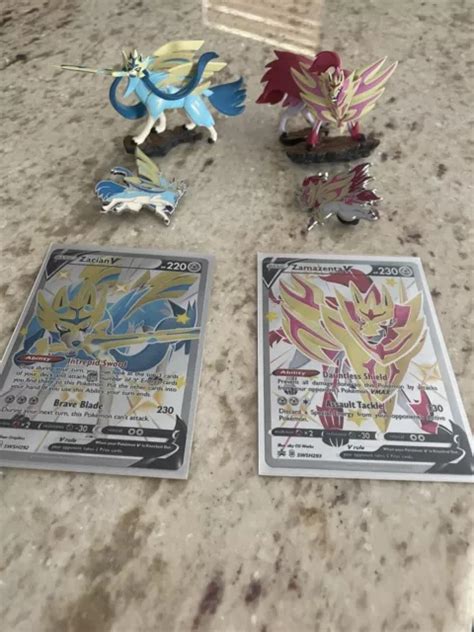 CROWN ZENITH SHINY V Zamazenta Zacian SWSH SWSH Figures Pins Promos PicClick