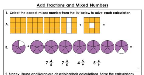 Add Fractions And Mixed Numbers Extension Classroom Secrets