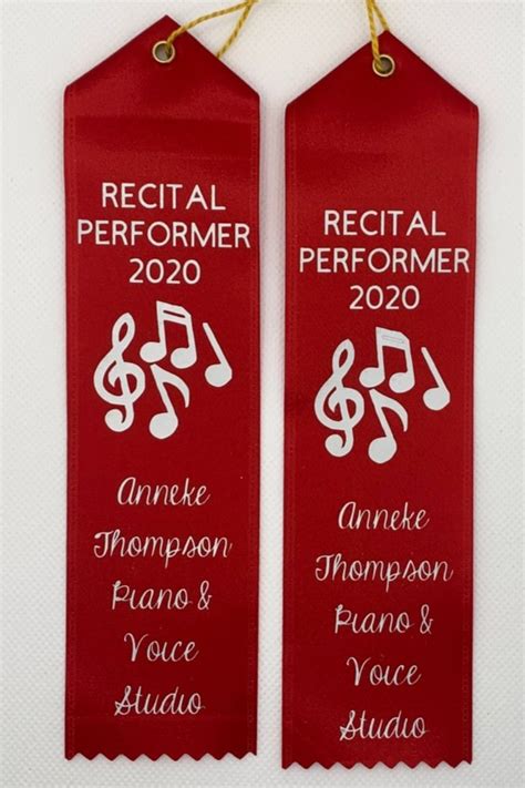 Recital Performer Award Ribbon Award Ribbons Award Ribbon Custom Awards