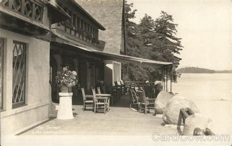 The Terrace Lake George Club Diamond Point Ny Postcard