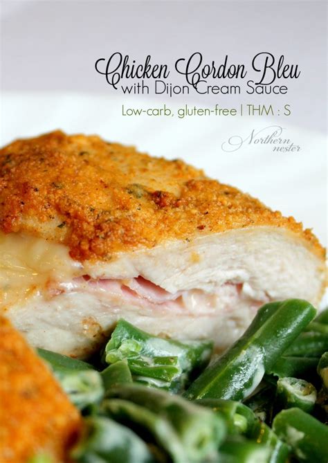 Top with 1 pancetta slice and 2 tablespoons cheese. Chicken Cordon Bleu with Dijon Cream Sauce | THM: S ...