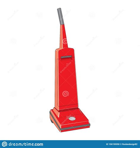 Vector Illustration Of Red Vacuum Cleaner Design Stock Vector
