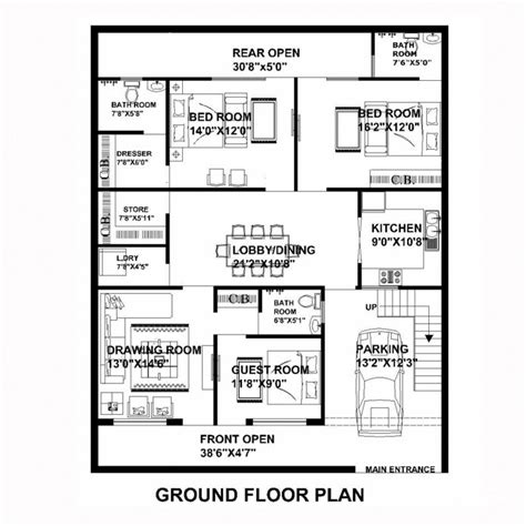 40 By 55 House Plan