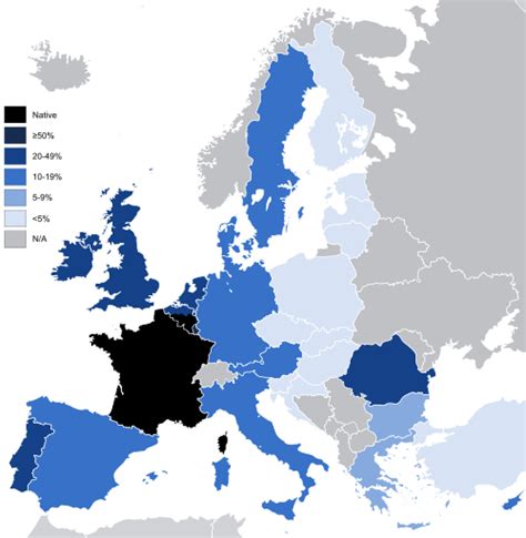 Map Knowledge Of The French Language In Europe France