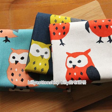 M14855 Owl Fabrics Cotton Linen Fabrics 3 Color To