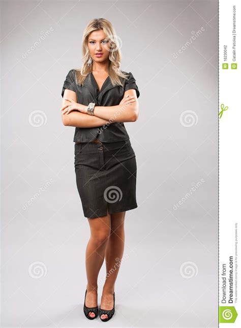 Attractive Businesswoman Full Body Shot Stock Photo