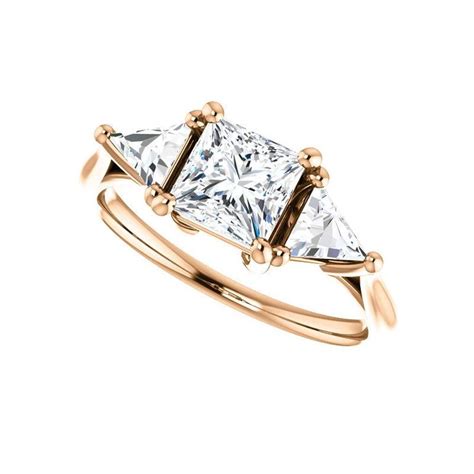Triangle Shape 3 Stone Engagement Ring Everandever