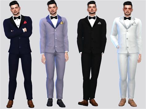 Mclaynesims Formal Tuxedo Suit Sims 4 Male Clothes Sims 4 Clothing