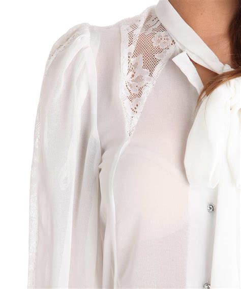 discount semi sheer blouse in white secretsales