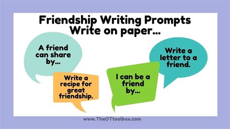 Writing About Friendship Slide Deck The Ot Toolbox