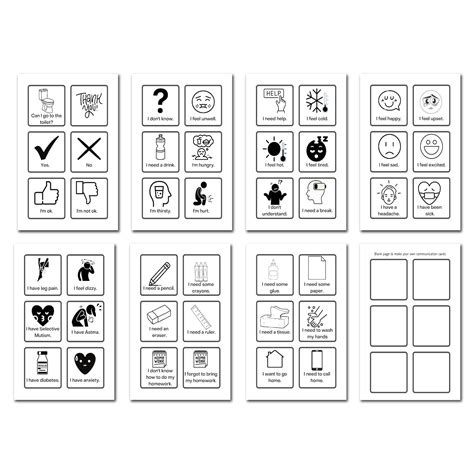 Printable Communication Cards For Non Verbal Autism Etsy