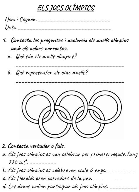Els jocs olímpics worksheet | Live Worksheets
