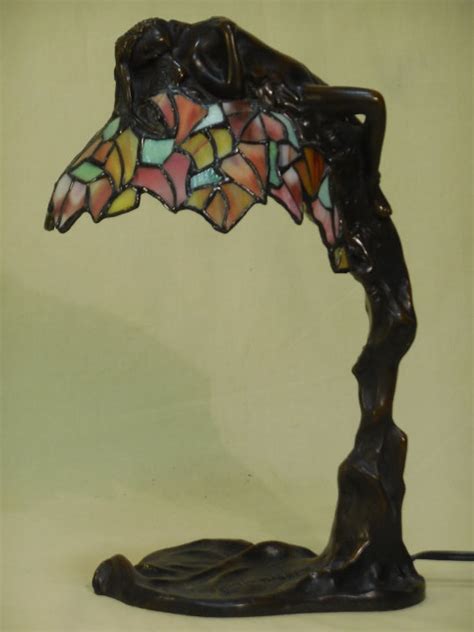 Sold Price Thomasson Bronze And Stained Glass Art Nouveau Lamp April 6