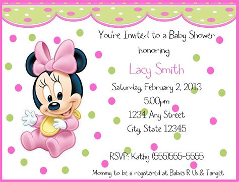 Because without the invitations, the. Baby Minnie Mouse Invitation Template