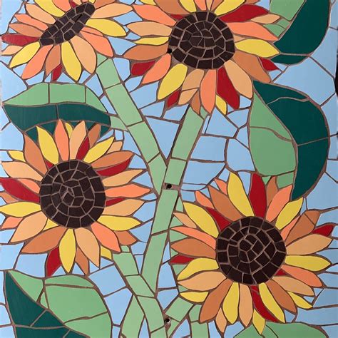 Large Exterior Sunflower Mosaic Felicity Ball Mosaics