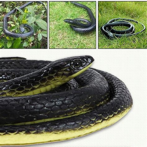 Magicfly Educational Toy Realistic Fake Rubber Toy Snake Black Fake