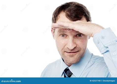 Corporate Guy Watching Something Closely Stock Photo Image Of