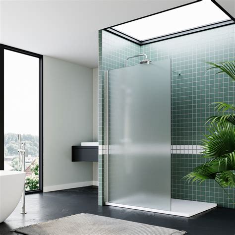 Grey Walk In Shower Screen Enclosure Mm Easy Clean Glass Clear Frosted