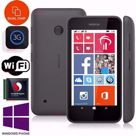 Smartphone Nokia Lumia 530 Tela 4 Câm 5mp Windows Phone 81 R 29999