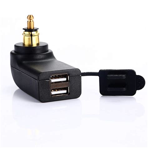 Jenor Waterproof Dual Usb Charger Power Adapter Led Voltmeter Din Plug Socket For Bmw Triumph