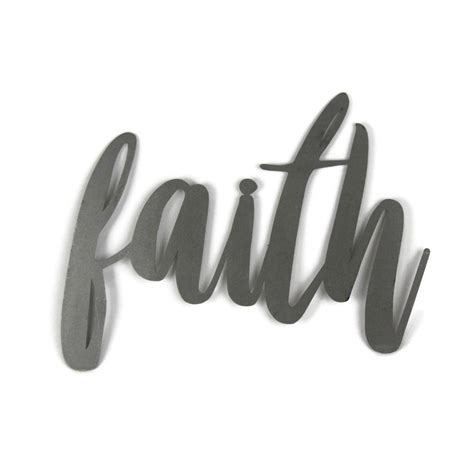 Faith Script Faith Metal Sign Metal Word Art Steel Word Etsy