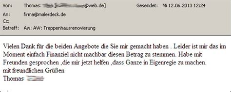 Kostenvoranschlag weitere informationen zum thema kostenvoranschlag wie lasse ich einen kostenvoranschlag für mein kfz erstellen? Muster Angebotsabsage