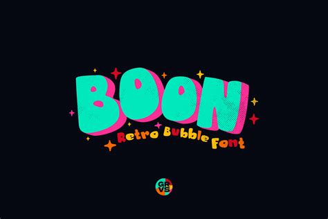 Grvs Boon Retro Bubble Display Font By Febryansatria1 · Creative Fabrica