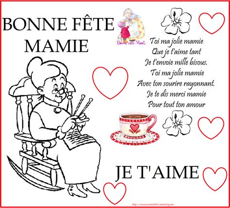 Poeme Et Coloriage Fete Des Mamies