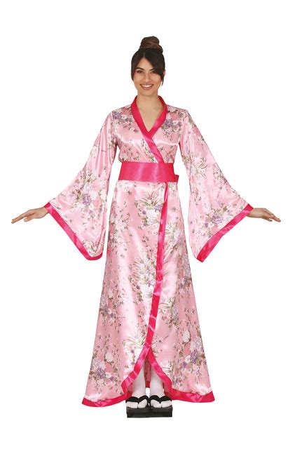 Kimono Strój Damski Japoński Różowy W Kwiaty Przebrania Stroje Damskie