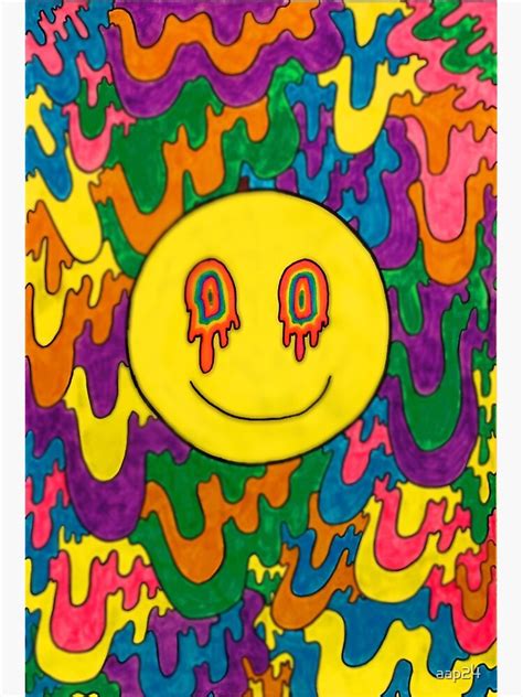 Trippy Drippy Smiley Face Sticker For Sale By Aap24 Redbubble