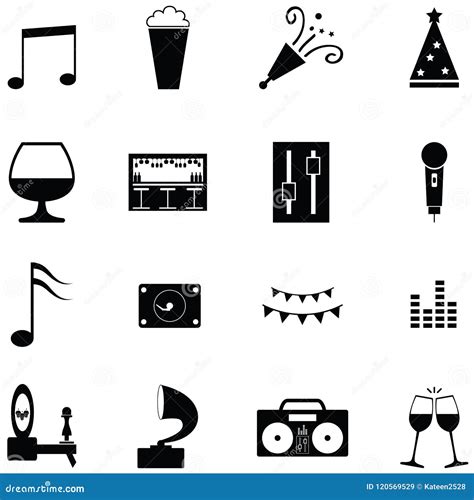 Nightclub Icon Set Stock Vector Illustration Of Holiday 120569529