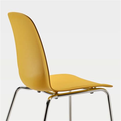 1 x leifarne seat shell article no: LEIFARNE Chair - dark yellow, Broringe chrome plated - IKEA
