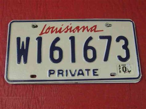 W 161673 2009 Louisiana Private License Plate 4 00