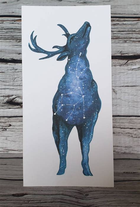 Stag Deer Animal Constellation Cards And Prints Etsy