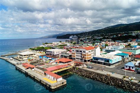 Roseau The Capital Of Dominica From The Perspective Of The Cruise