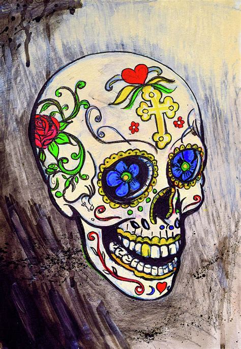 Mexican Sugar Skull Painting By Stephen Humphries Fine Art America
