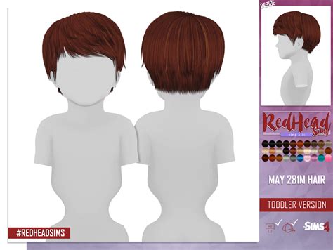 May 281m Hair Toddler Version Redheadsims Cc