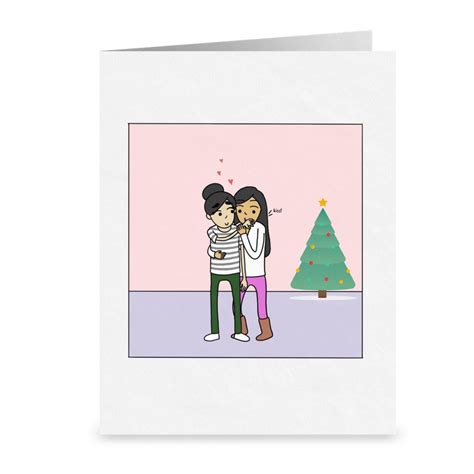 Kiss Me Lesbian Christmas Card Cute Lesbian Holiday Ts Sesame But Different